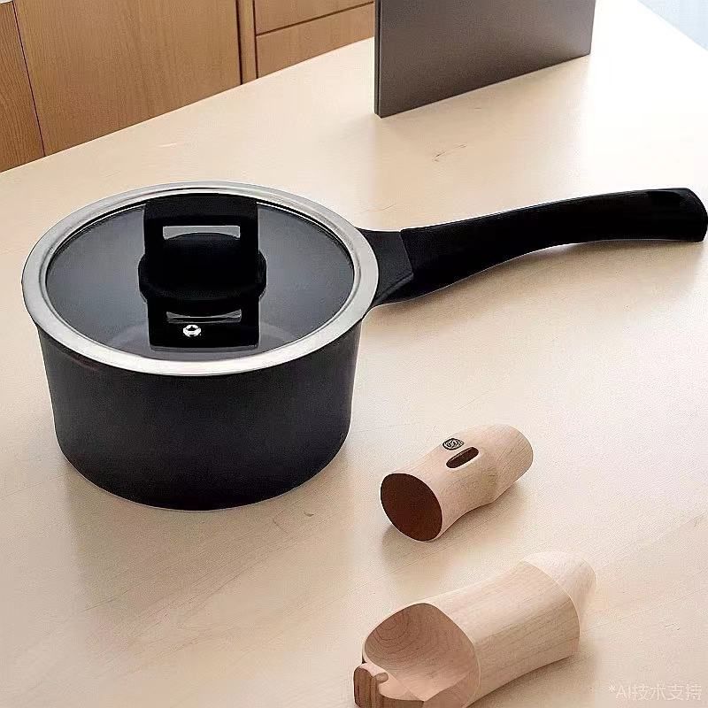 德式一体压铸技术不粘锅宝宝辅食小奶锅少油烟健康小号蒸炒锅焖锅