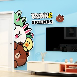 门上装饰品儿童区电视布置挂件男女孩卧室墙面房间背景改造贴纸画