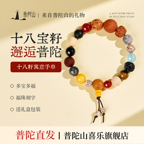普陀山十八籽菩提佛珠手串正品