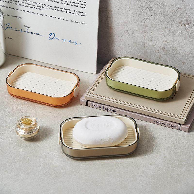 简约ins风双层沥水肥皂盒 免打孔壁挂式香皂置物架卫生间防水收纳