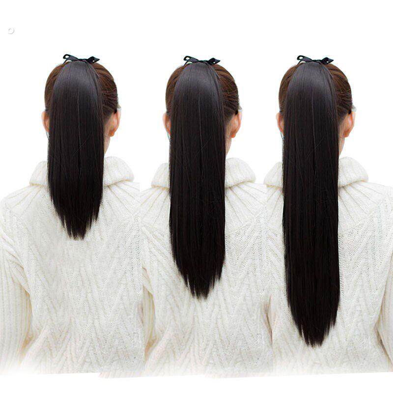 假发女性马尾辫中长直发绑带假发马尾辫假发女性长发女士假发片自