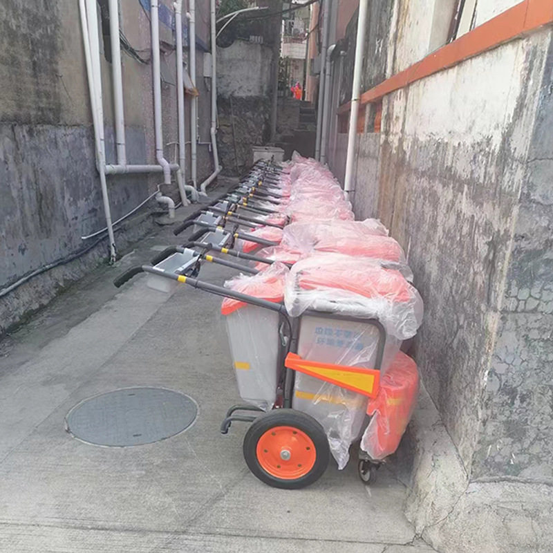 物业环卫手推车环卫垃圾车大号小型户外垃圾桶车手推轮式保洁车