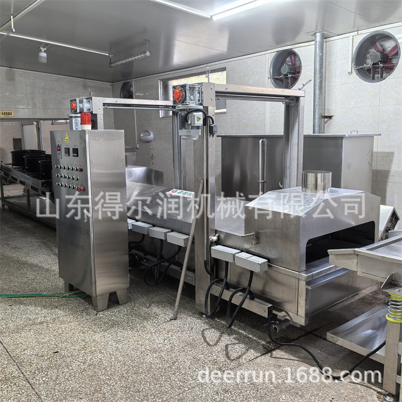 武汉小龙虾加工生产线 盒式包装 小龙虾油炸机 电加热 全自动化