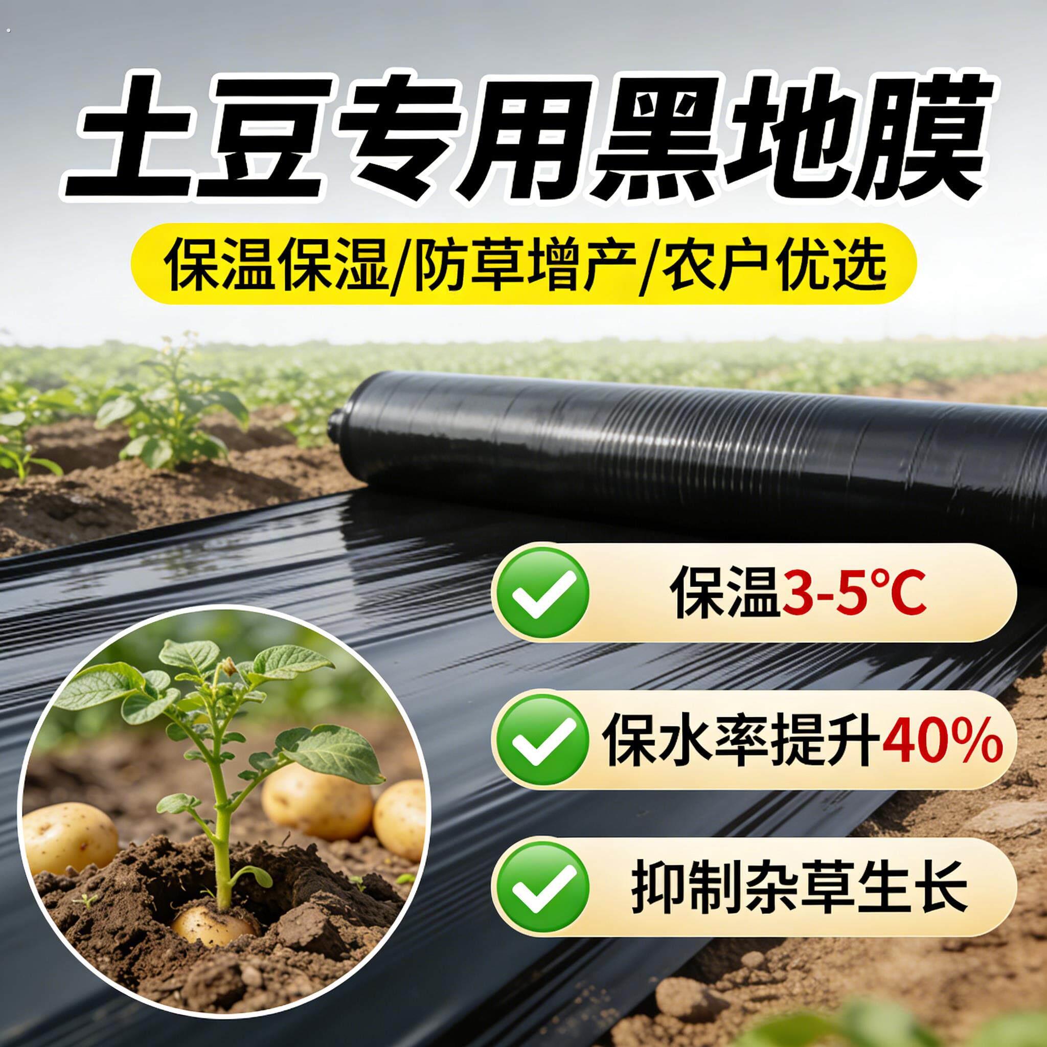 土豆专用黑色地膜一次性黑膜盖菜防草布加厚塑料薄膜农用种植土豆