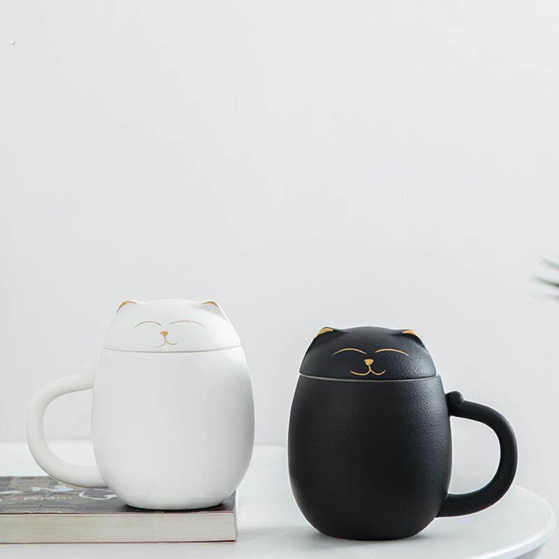 茶杯陶瓷带盖子子茶水分离泡茶杯家用大容量过滤水杯七夕情人节送