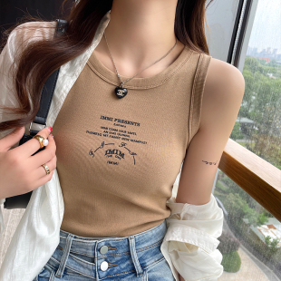 打底背心女内搭2023新款宽肩带遮副乳工字修身显瘦白色吊带外穿夏