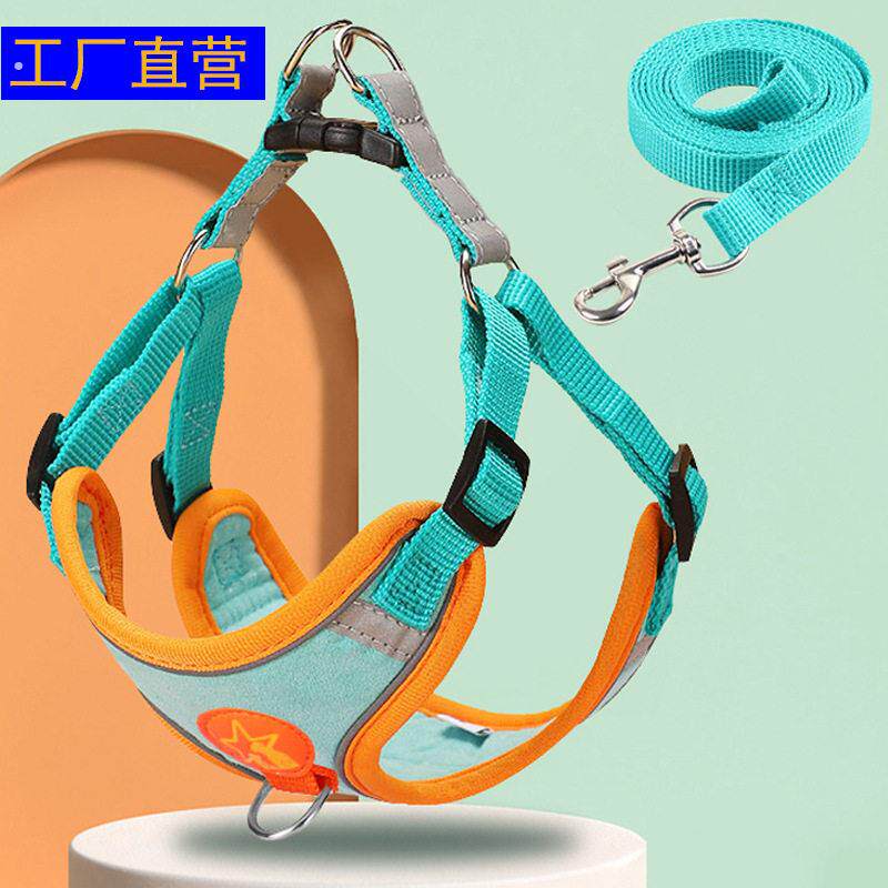 拉布拉多专用幼犬遛狗狗牵引绳背心式大小型犬胸背网红项圈狗绳子