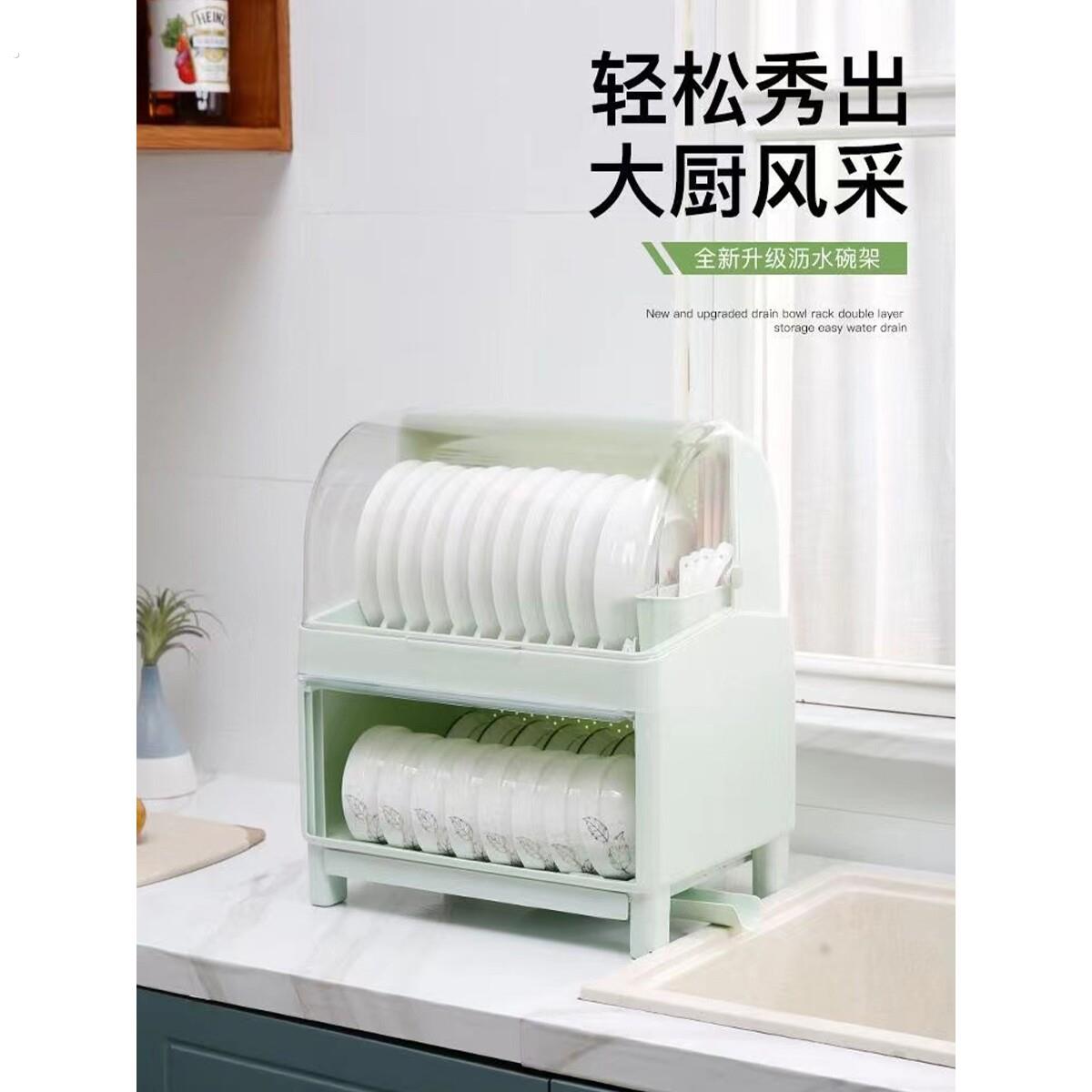 带盖子防尘碗架家用厨房碗盘柜碗筷收纳餐具装碗箱碟盘沥水小型置
