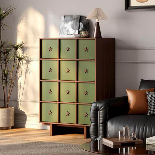 中古风实木斗柜收纳柜覆古客厅卧室收纳柜边柜法式玄关置物柜
