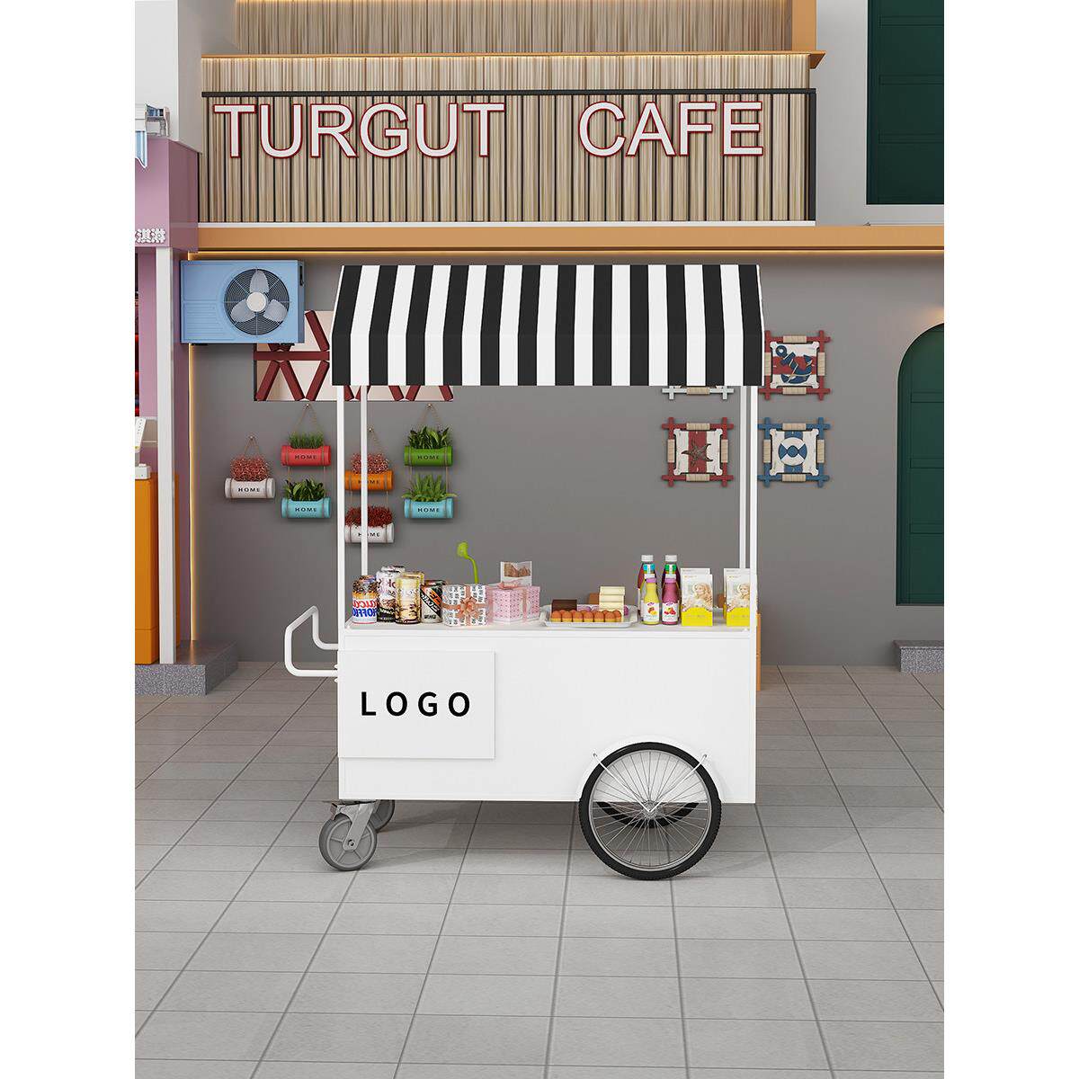 铁制早餐车，小推车，摊位车，多功能活动车，商业推广展示架，夜