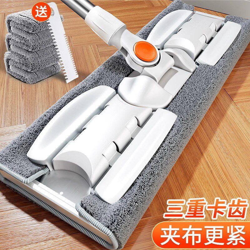 新疆包邮佳帮手平板拖把家用一拖净夹布吸水平板替换布条免手洗