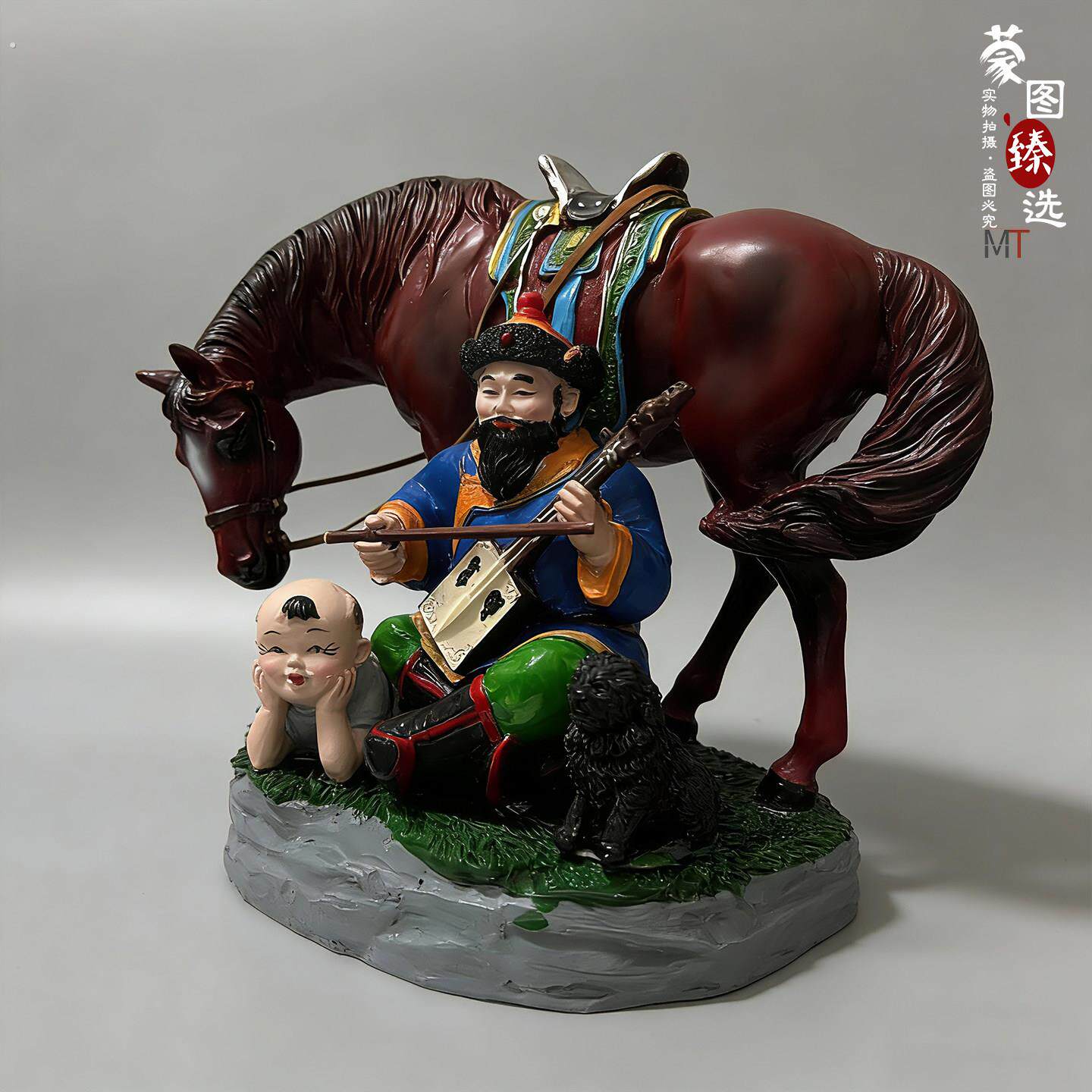 内蒙古工艺品旅游纪念品装饰品摆设树脂摆件摆台礼品老人拉马头琴