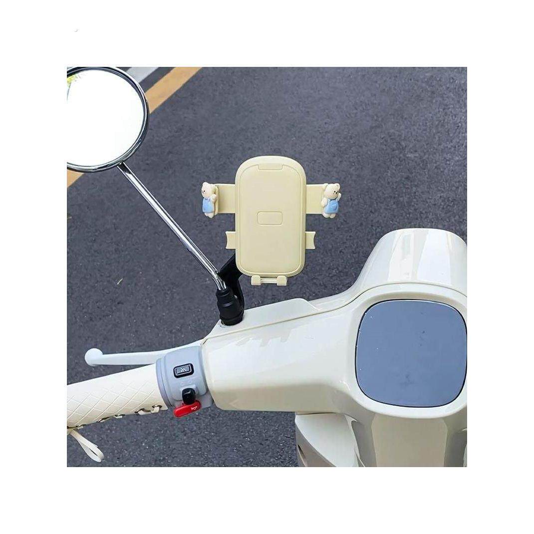 电动车手机支架后视镜支架防震防抖自行车摩托车导航固定支架可爱