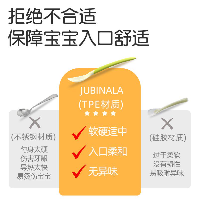 宝宝喂养勺辅食勺吃饭软勺喂水辅食儿童餐具9个月婴儿专用
