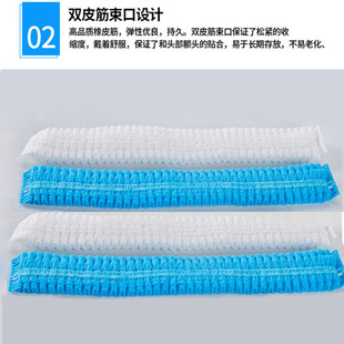 一次性网帽防尘帽透气无纺布圆帽头套浴帽条形帽女厨房美容院发帽