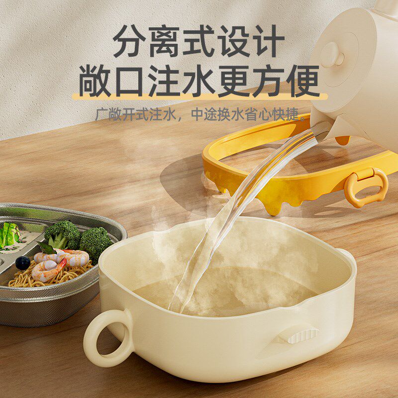 宝宝餐盘不锈钢分格注水碗便捷保温碗婴儿专用辅食碗防摔烫吸盘式