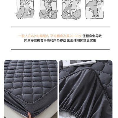 纯棉单件床笠1.2/1.35/1.5m1.8米2x2.2全棉夹棉床罩1.9床垫套2.0m