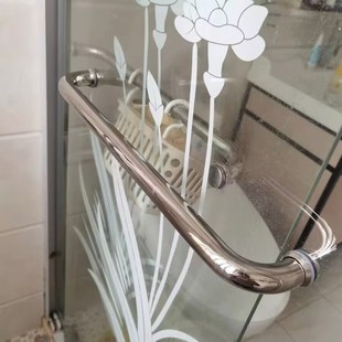 移门拉手孔距145卫生间浴室门把手铜芯304不锈钢扶手圆弧移门把手