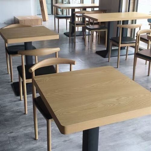 餐桌小户型商用食堂饭店餐桌椅小吃快餐厅桌椅组合饭桌长方形桌子