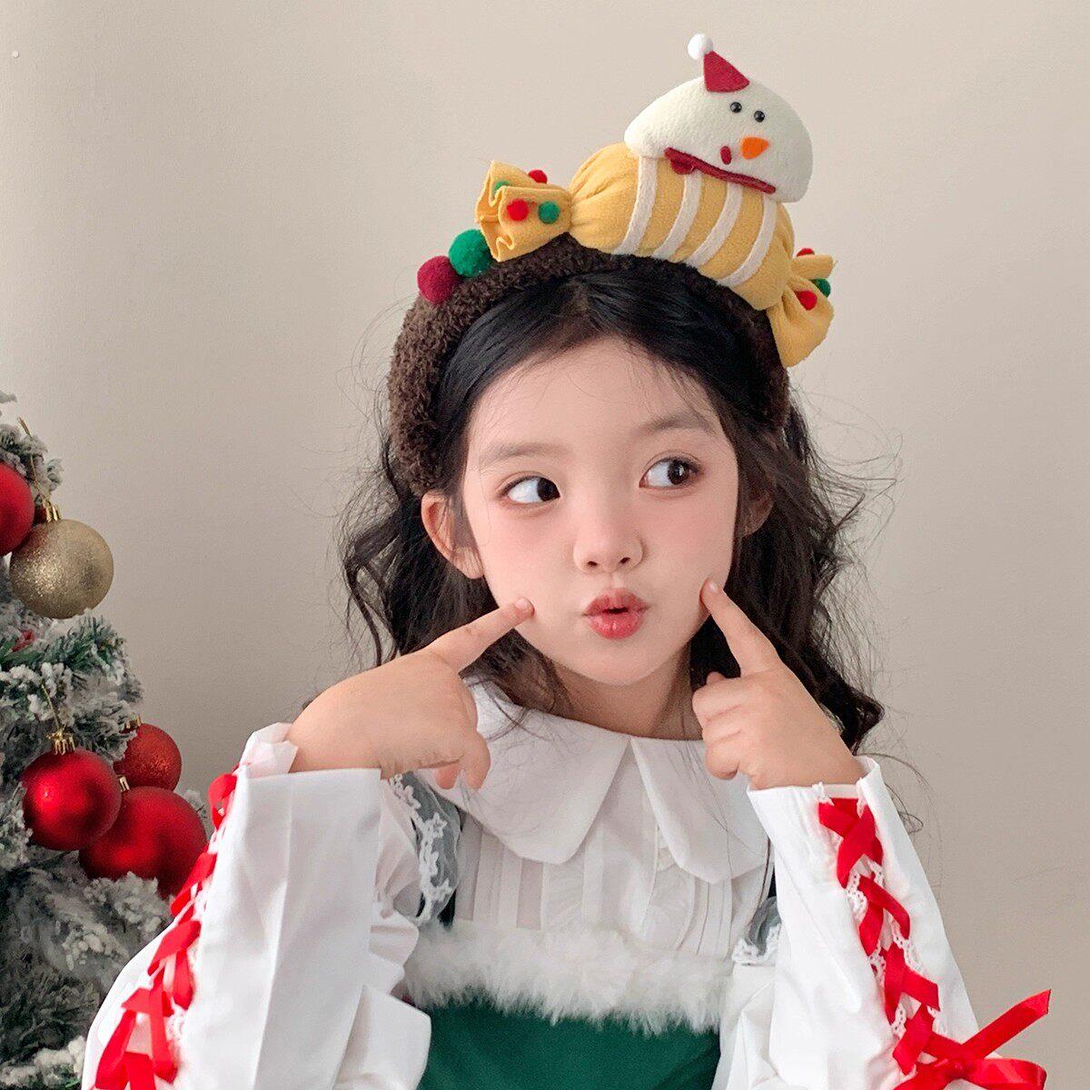 儿童圣诞节发箍超萌可爱麋鹿小雪人头箍立体小鹿角头饰女童发夹