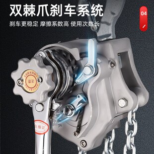 沪工铝合金手扳葫芦1t电力紧线器手动起重牵引链条便携葫芦拉紧器