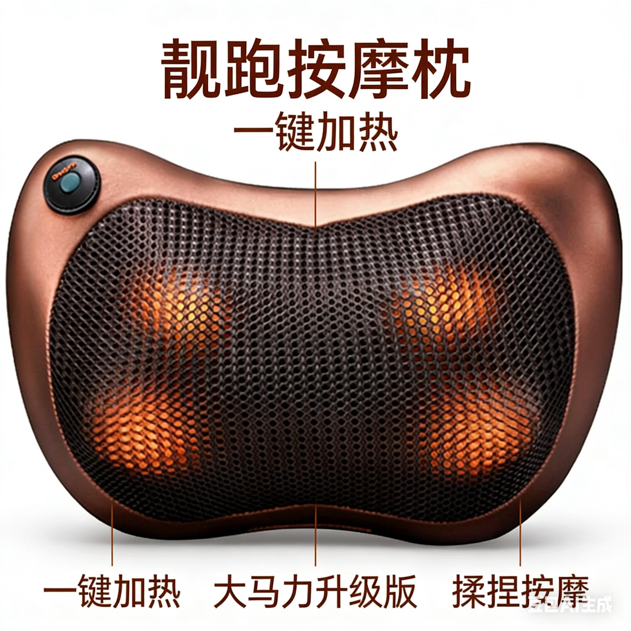 靓跑按摩器颈椎按摩仪器背部腰部肩部多功能全身揉捏按摩枕垫礼物