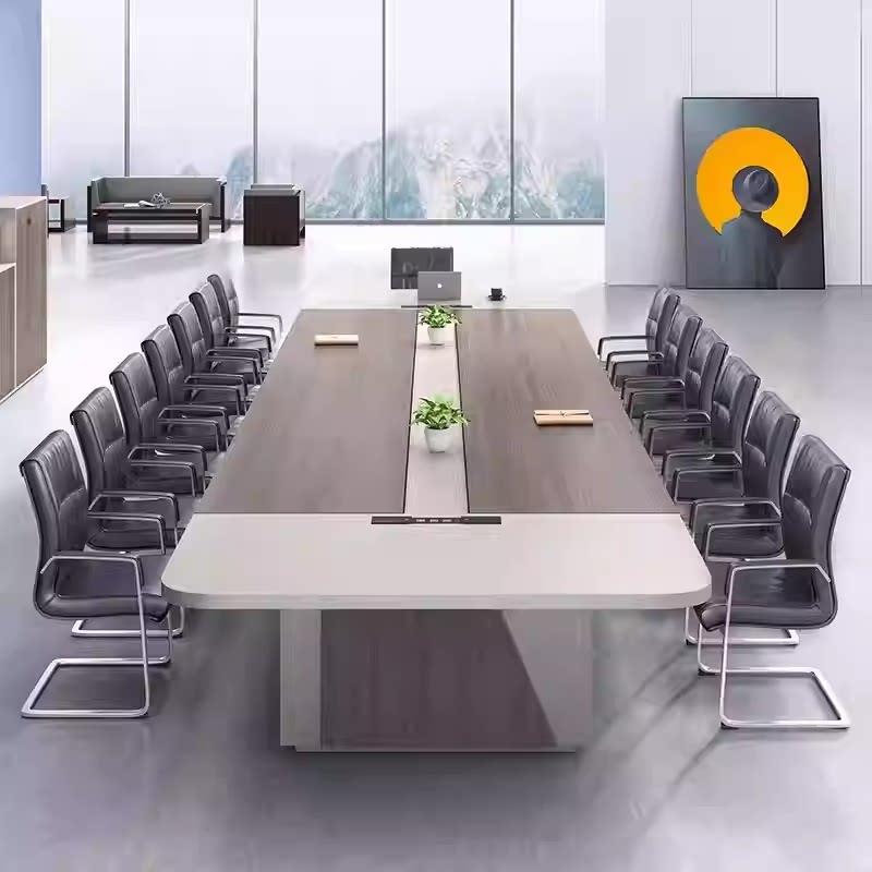 会议室会议桌长桌简约现代长条桌板式大型员工培训桌会议桌椅组合