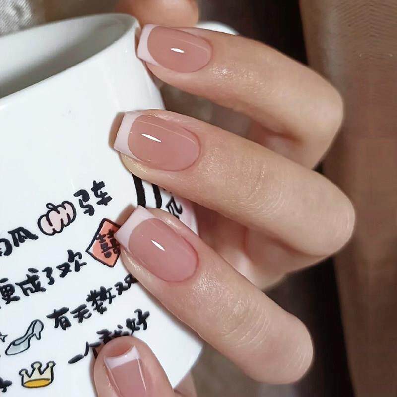 纯手工裸色美甲法式穿戴甲短款高质量2026新款高级感超火结婚甲片