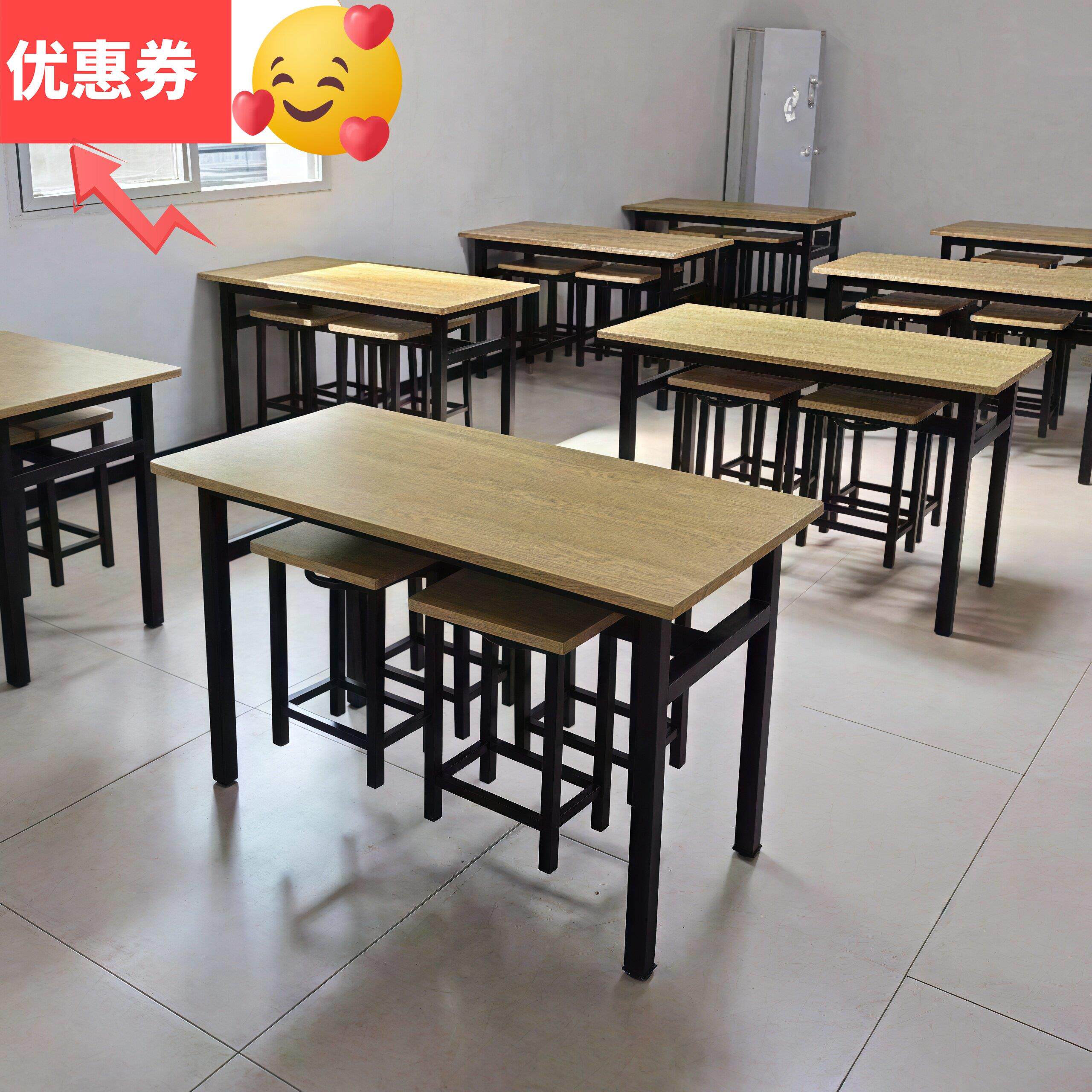 食堂餐桌员工饭堂桌椅学生饭厅桌子6人学校工厂职工食堂餐桌椅4人
