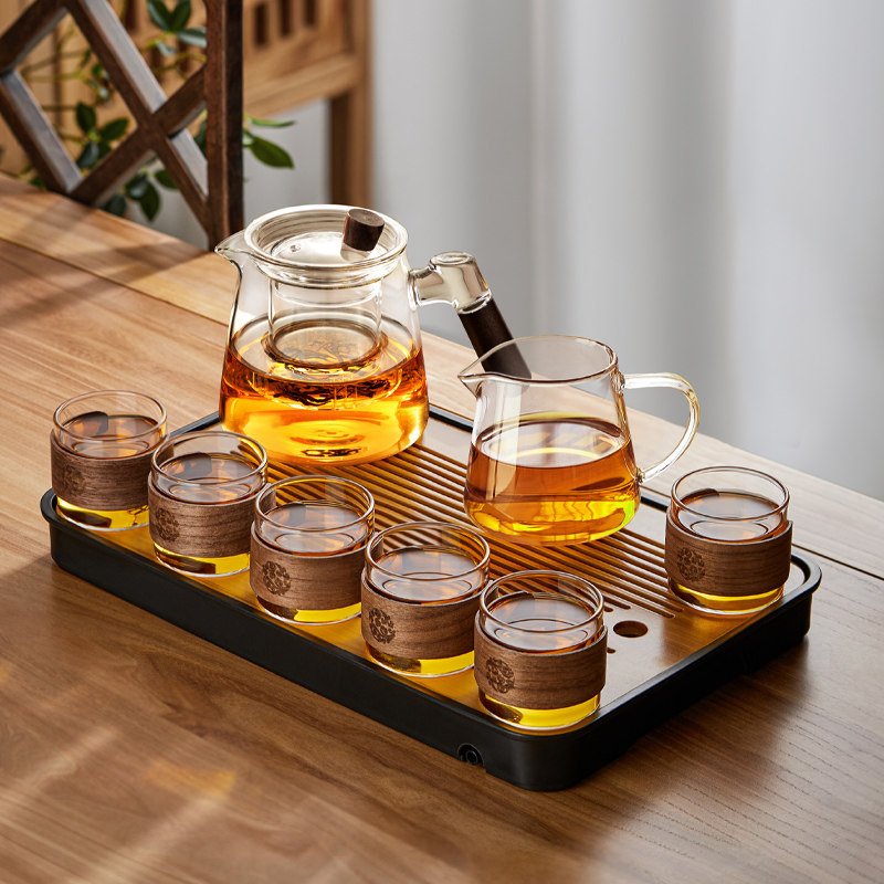泡茶玻璃茶具套装家用耐高温喝茶功夫茶具新款茶杯茶盘泡茶壶整套,餐饮具,整套茶具,淘宝优惠券,粉丝福利购,淘宝优惠卷
