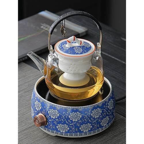 1200瓦小型电陶炉茶炉迷你煮茶器青花智能耐高温烧水热炉围炉专用