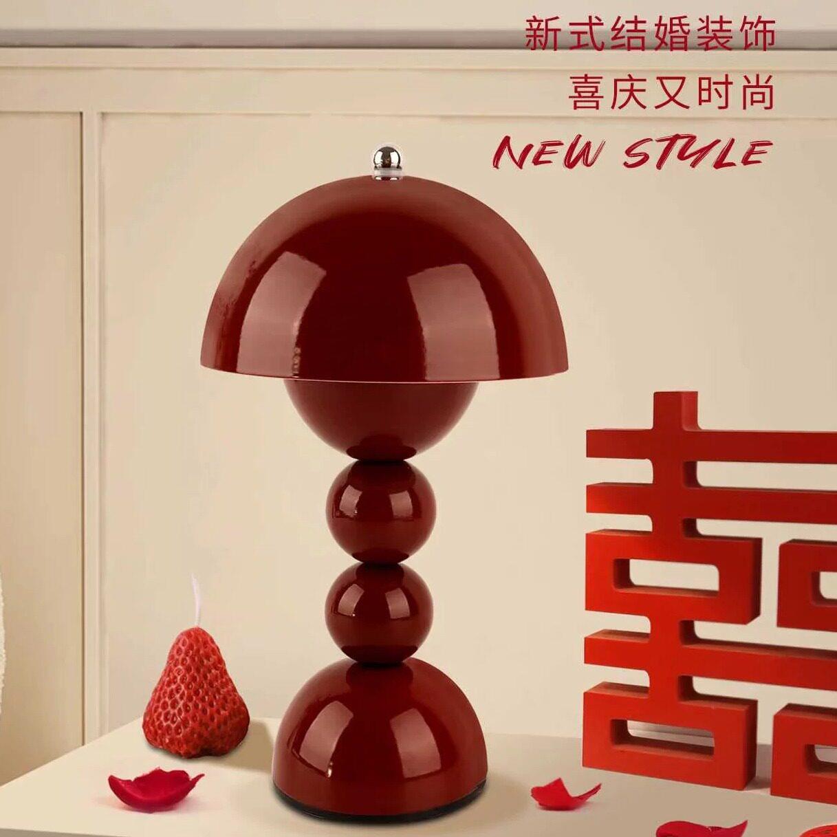 结婚长明灯婚房装饰卧室床头陪嫁送新人礼物婚庆布置葫芦红色台灯