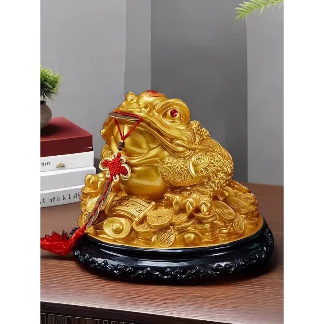 八方来彩金蟾蜍摆件招财进宝金蝉蟾蜍办公装饰店收银开业礼品