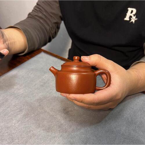 宜兴紫砂壶纯全手工泡茶壶家用功夫茶具原矿大红袍朱泥德钟壶130c