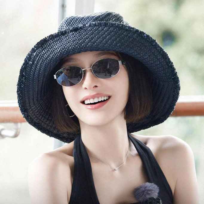 复古椭圆形墨镜女黑色老钱风高级感小脸太阳眼镜明星同款偏光冷茶