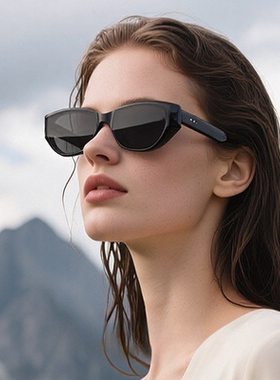 复古猫眼钛偏光防紫外线墨镜