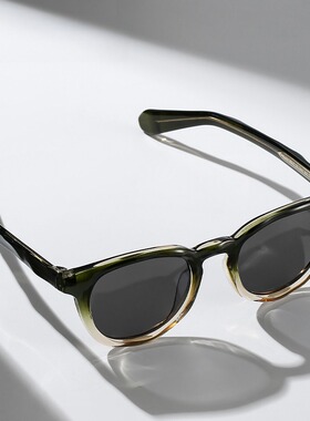 复古玳瑁猫眼绿偏光度假太阳镜