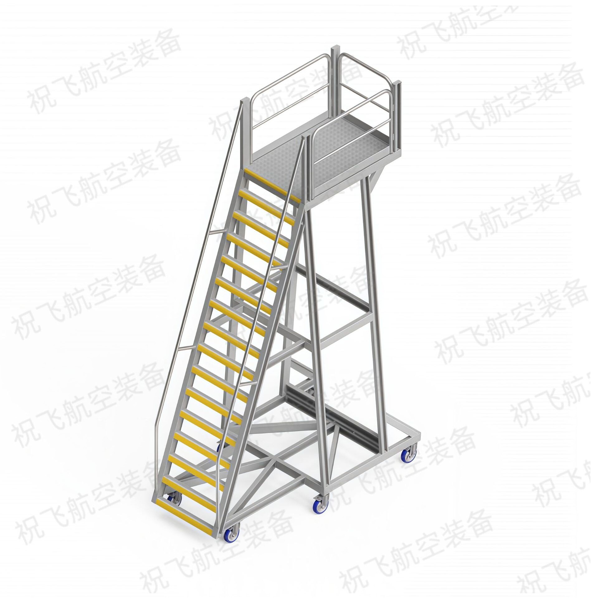 飞机维修楼梯踏步移动升降地面保障设备手摇登船梯高空作业车