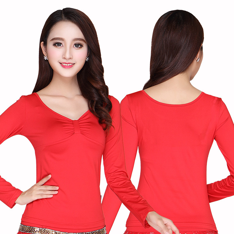 广场舞服装上衣长袖夏季新款拉丁舞衣服成人女练功舞蹈演出服上装