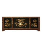 新中式 电视柜实木明清仿古矮柜轻奢客厅储物收纳地柜复古手绘家具