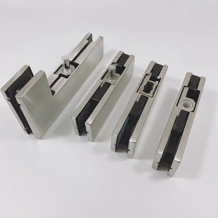 15~19mm钢化玻璃门夹上下顶曲小夹皇冠地弹簧通用型一字夹上下夹