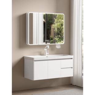 太空铝蜂窝海洋盆圆弧浴室柜组合加深陶瓷一体盆洗手洗脸池洗漱台