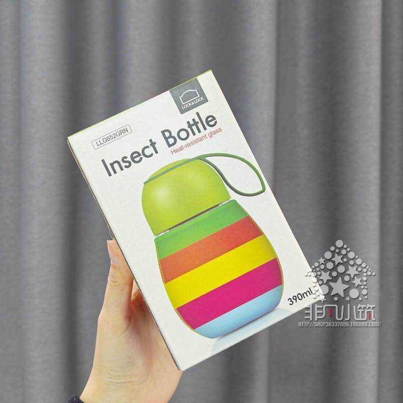 可爱便携！韩国毛毛虫耐热玻璃水杯390ml （带防滑隔热杯套）,餐饮具,啤酒杯,淘宝优惠券,粉丝福利购,淘宝优惠卷