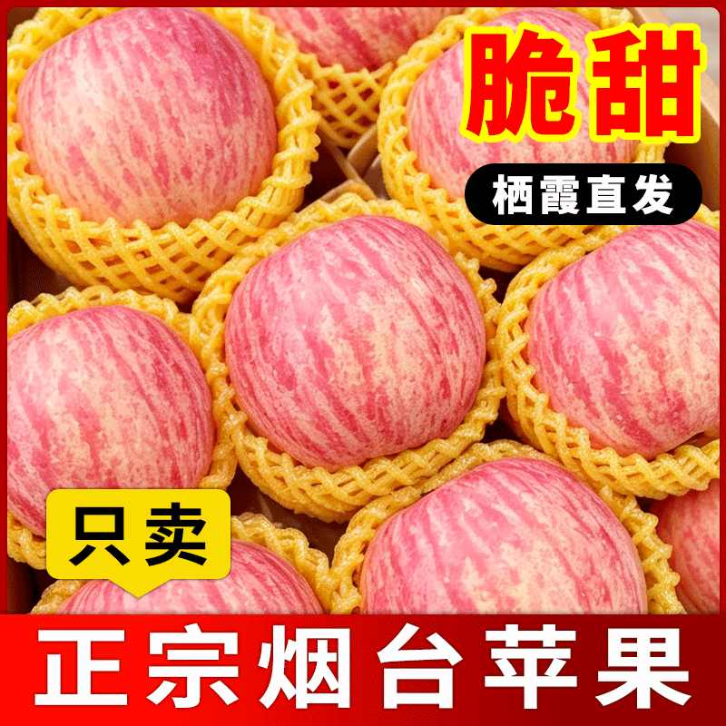 正宗山东烟台红富士苹果新鲜水果当应季整箱栖霞年货礼盒脆甜包邮