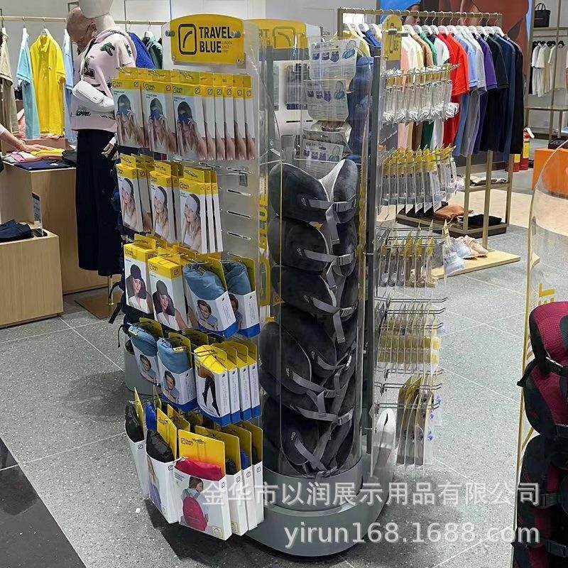 有机玻璃展架相框飞机旅行头枕U型圆筒透明亚克力护颈展示柜