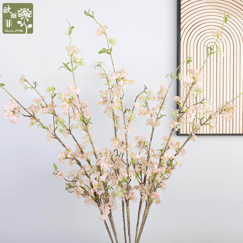 仿真雪柳 飘雪迎春花假花束高级感摆件装饰桃花 婚庆雪柳仿真花