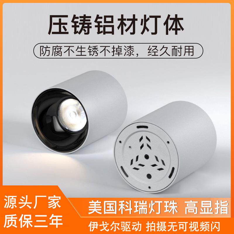 led明装防水筒灯户外室外店铺门头阳台露台酒店雨棚吸顶防雾射灯