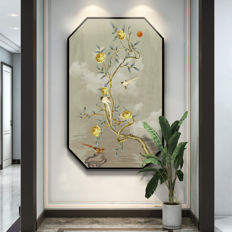 新中式装饰画客厅沙发背景墙挂画中国风餐厅装饰画花鸟图玄关壁画,家居饰品,现代装饰画,淘宝优惠券,粉丝福利购,淘宝优惠卷