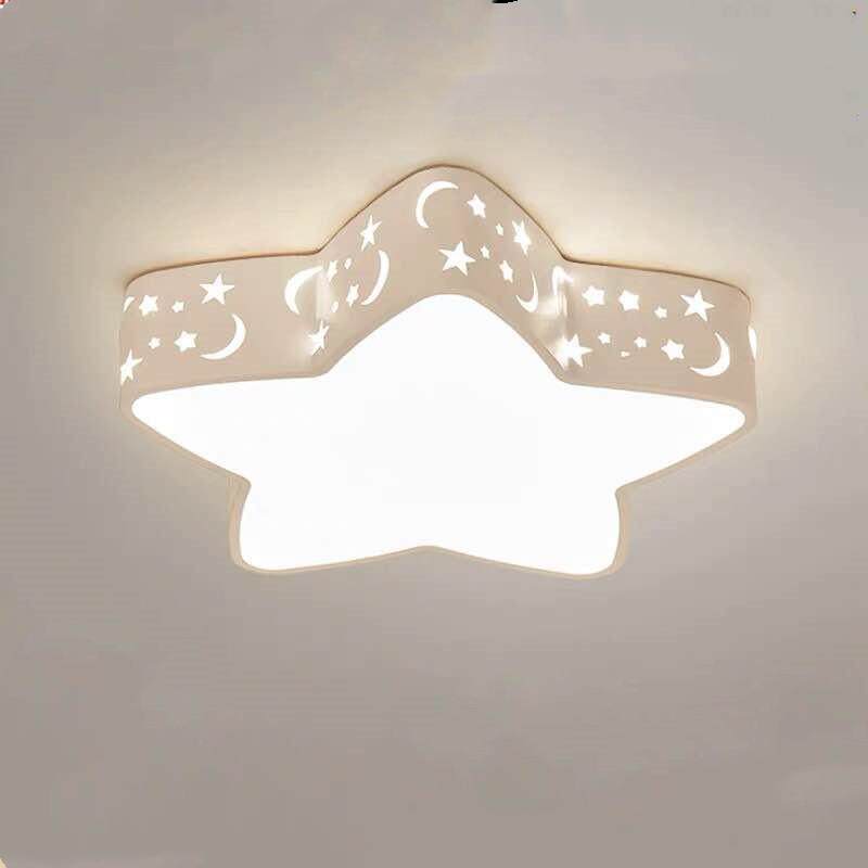 星星月亮灯 现代简约LED灯铁艺星月吸顶灯 卧室客厅房灯