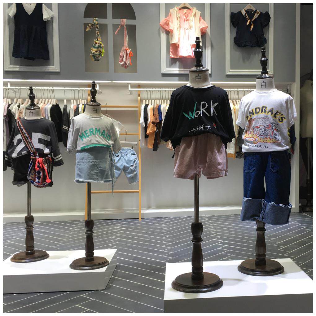 复古实木儿童模特童装小孩模特道具半身包布模特架服装店2-8岁